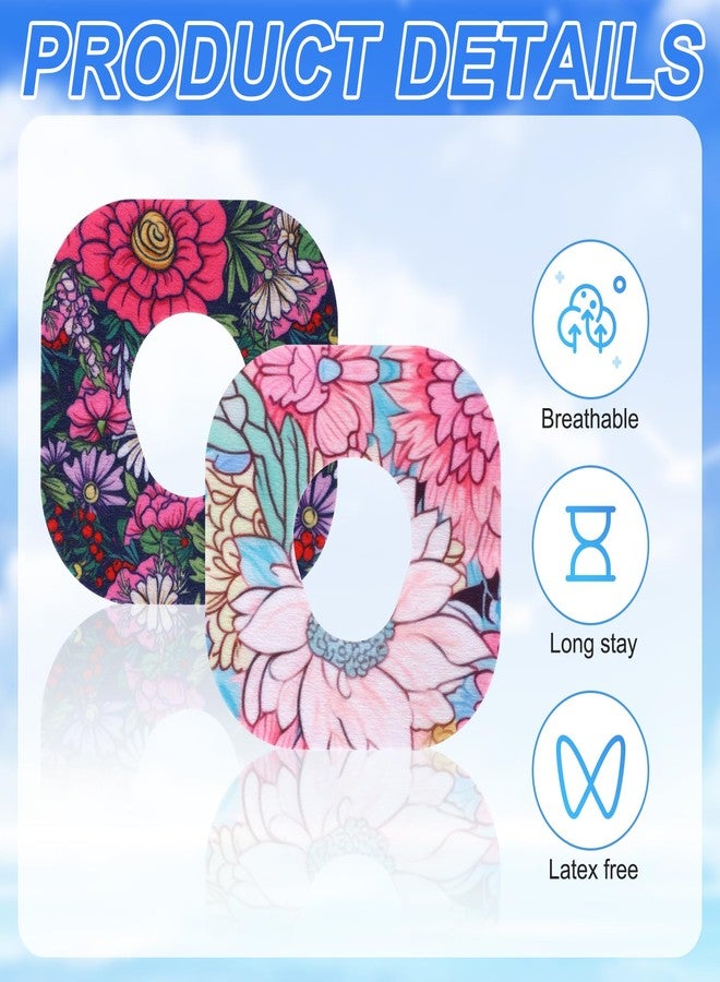 XIHIRCD 25pcs Sensor Covers for Dexcom G7, Waterproof Blood Sugar Monitor Patch Flower Pattern Adhesive Patches Sensor Sticker Accessories Compatible with Dexcom G7(Flower Styles) - Image 4